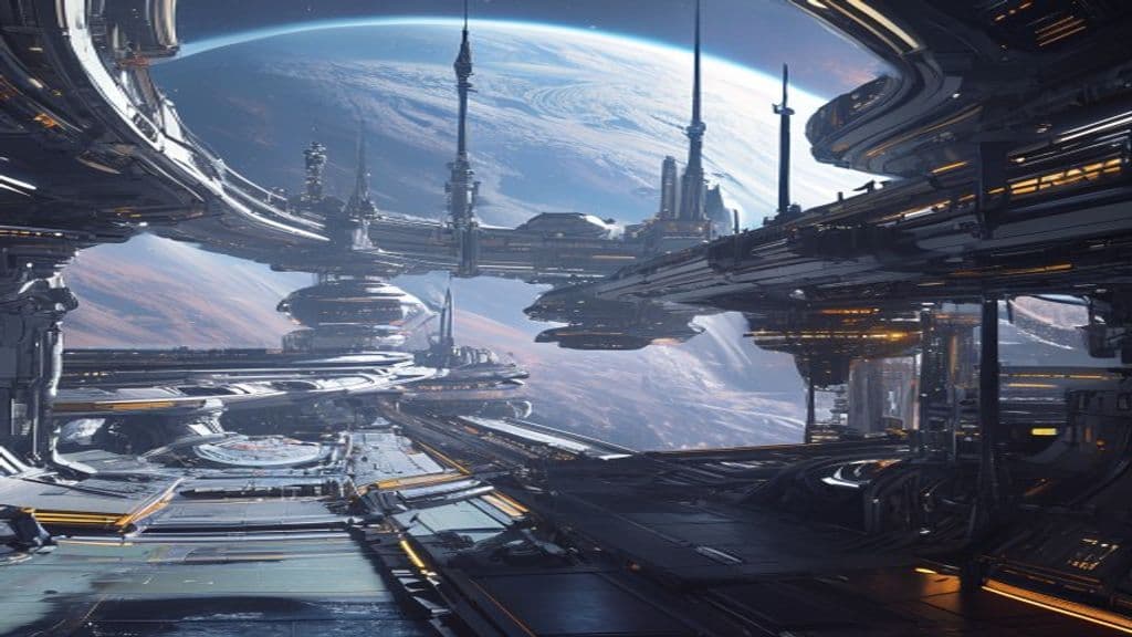 Sci-Fi Space Station Scene
