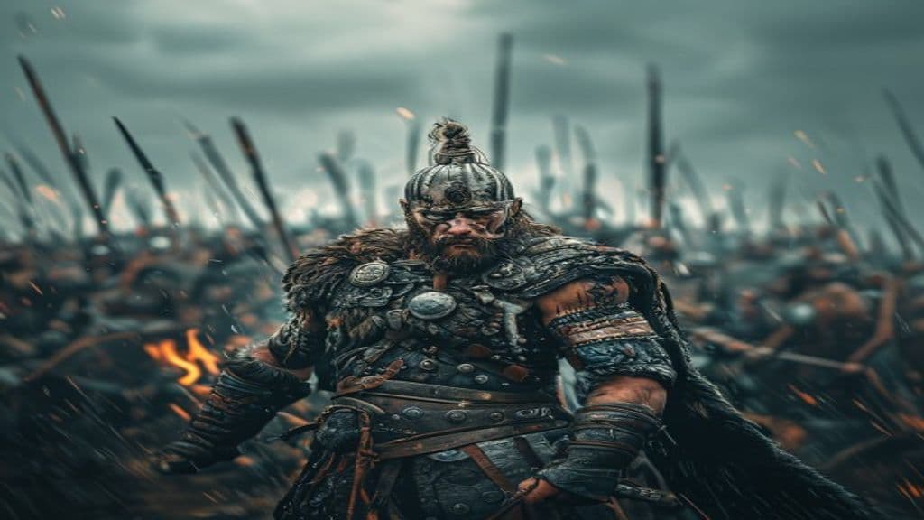 Viking Warrior Battle Scene