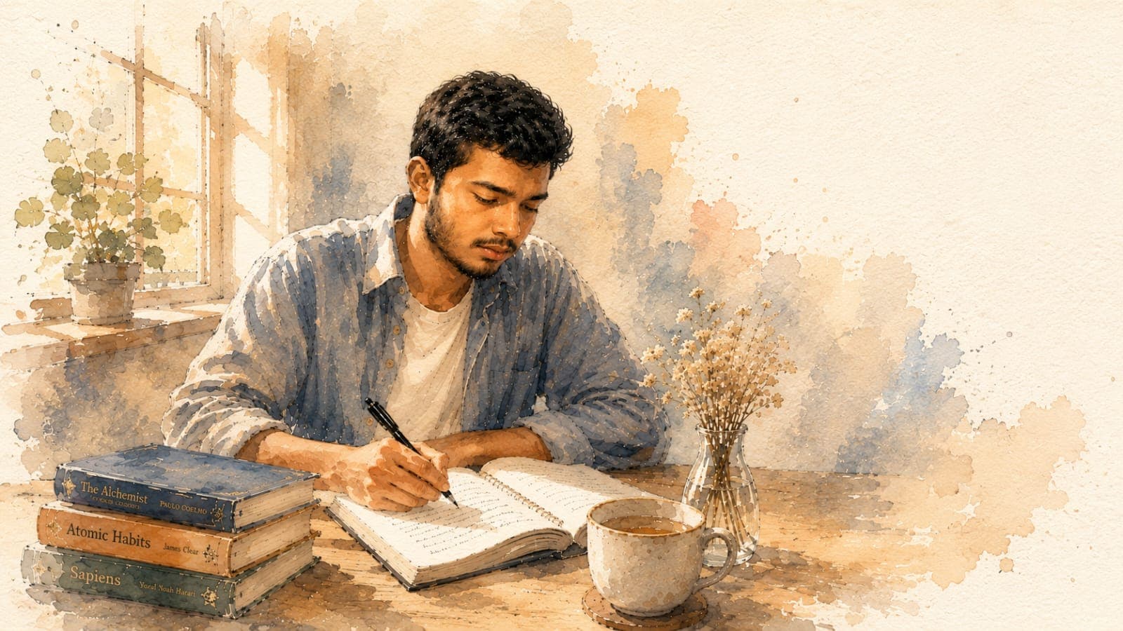 Writing Anime Portrait on Textured Paper
